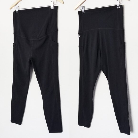 Fabletics Maternity High-Waisted PureLuxe 7/8 Legging Black Medium Comfort $95 - Picture 12 of 12
